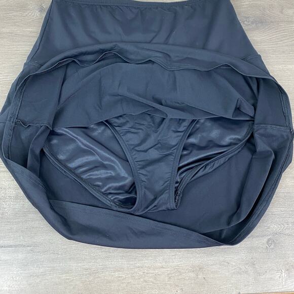 Lands End Black Tummy Control High Waisted Swim Skirt Sz.14 - Picture 7 of 12